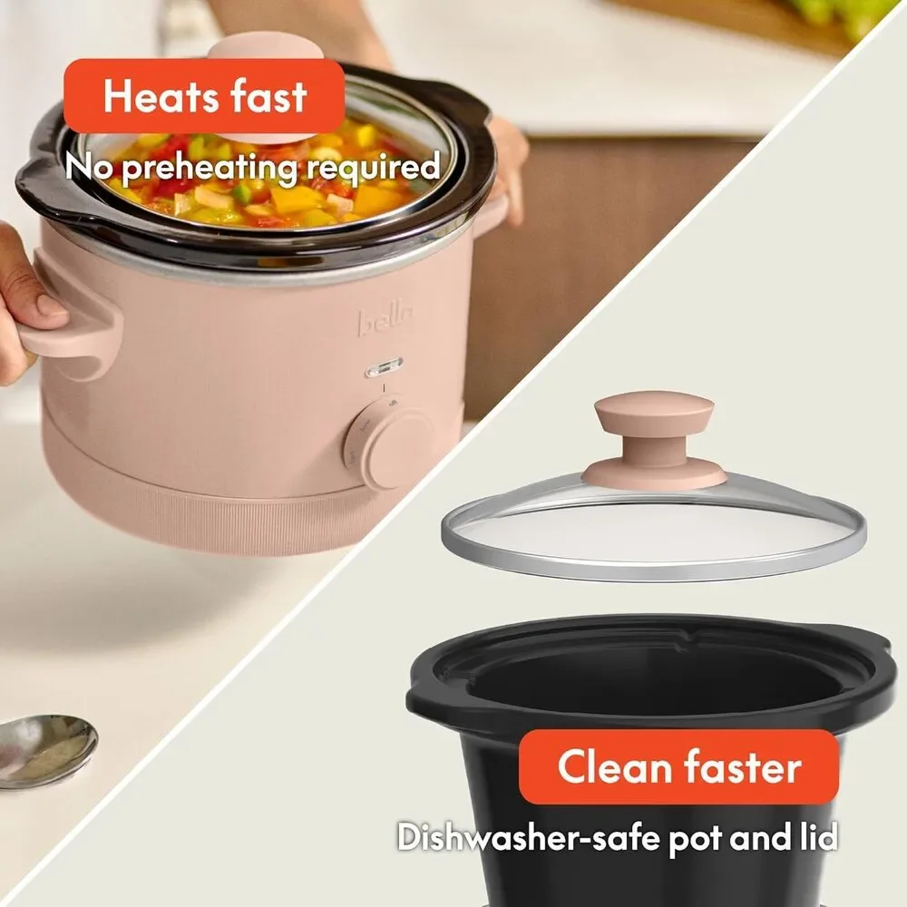 Bella Slow Cooker 15 Qt Blossom Pink Manual Control Nonstick Ceramic Cool Touch